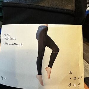 High‎ Waist Moto Leggings - A New Day™ Black